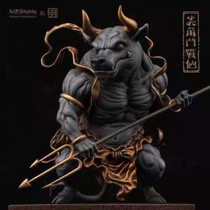 【李小西弟弟】mp 明子 十二生肖 黑金牛 牛仙 尖角斗战仙 手办