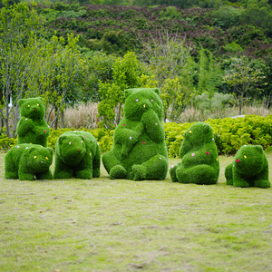 草皮熊猫雕塑室外园林景观大玻璃钢绿植仿真动物摆件草坪装饰模型