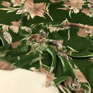 丝绒烧花真丝面料