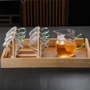 加厚耐高温玻璃月牙公道杯茶漏一体大容量带滤网分茶器耐热泡茶杯