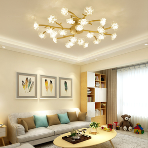 主卧室LED吸顶灯简约现代大气家用客厅灯饰北欧创意梅花树杈灯具