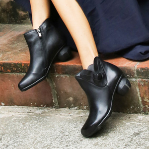 2017秋冬新款真皮手工原创个性英伦罗马靴粗中跟头层牛皮百搭女靴