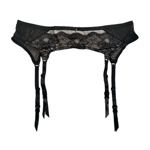 欧美热卖灰肤缎面网纱黑蕾丝性感吊带长筒丝袜防滑窄边金属夹吊袜