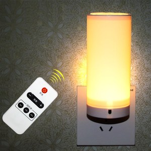 家用无线遥控小夜灯带卧室床头插座式亮可调光插头开关插电壁灯