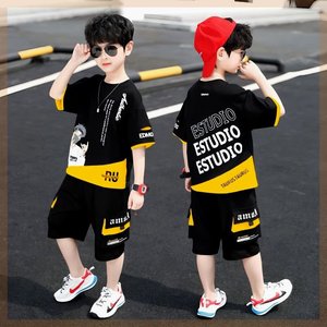 韩系男童夏装套装2024新款儿童小男孩衣服夏天韩版短袖两件套帅气