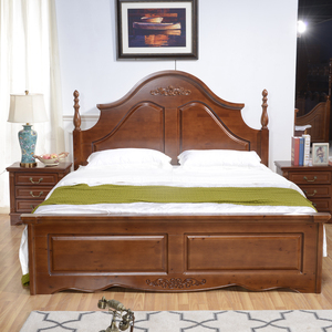 全实木双人床 纯柏木公主床 1米5 1米8欧式美式婚床高箱高档