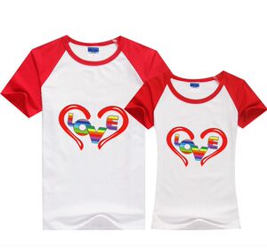 diy衣服制作情侣照片插肩撞边白个性男女短袖t恤印字班服定制t恤