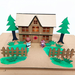 幼儿园玩教具纸箱板废物利用手工制作亲子活动创意diy自制小房子