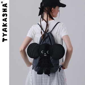 TYAKASHA塔卡沙书包运动拉绳背包束口袋趣味ORING造型双肩包