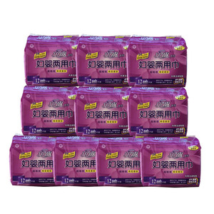 安乃露妇婴两用巾超长夜用390mm12片卫生巾产妇两用巾 10包包邮