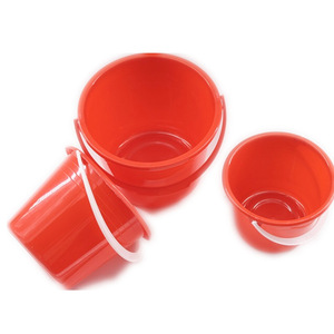 喜蛋小桶调油漆塑料桶摘草莓桶小红桶手提小水桶美术画画洗毛笔桶