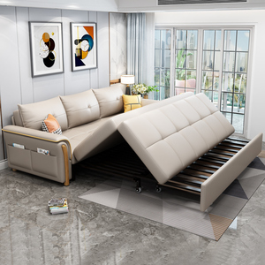 北欧折叠沙发床两用小户型家用多功能伸缩梳化床三人位免洗科技布