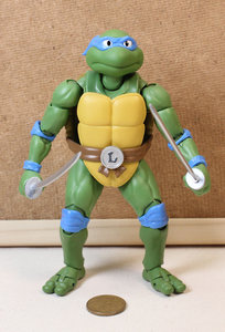 万代 忍者神龟 莱昂纳德 leo 6寸可动 拆盒正品 单人含双刀