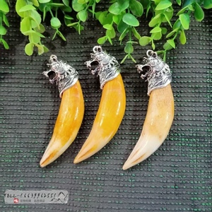 土豪版老虎仿虎牙熊牙吊坠挂件大猫牙兽牙动物牙齿霸气饰品狼牙