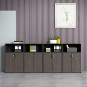 办公室茶水柜边柜落地木质文件柜矮柜靠墙收纳柜带锁资料柜长条柜