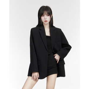 黑色西装外套女气质韩版设计感西服宽松休闲显瘦上衣春夏