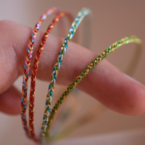 八月.纯手工编织四股辫多色混搭原创小众配色彩绳 个性清新百搭