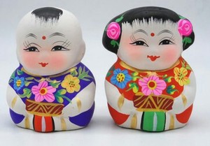 中国泥塑娃娃无锡阿福古代民间传统手工艺捏陶泥娃特色礼品小泥人