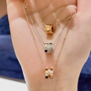 法国代购chaumet/尚美巴黎be my love蜂巢新款 18k玫瑰金镶钻项链