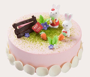 蛋糕装饰糖人公仔可食用卡通装扮用品 翻糖小兔子
