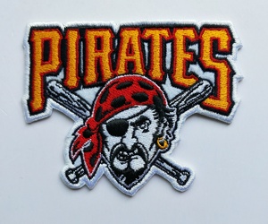 MLB匹兹堡海盗队徽PIRATES棒球刺绣补丁贴绣花布贴背胶臂章胸章
