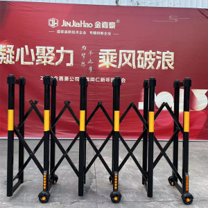 铝合金手动推拉简易伸缩门可移动护栏学校幼儿园隔离栏杆折叠栅栏