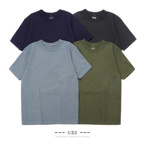 日本 UES SUPER SLUBY 超强颗粒感竹节纹重磅短袖T恤 第2件-100