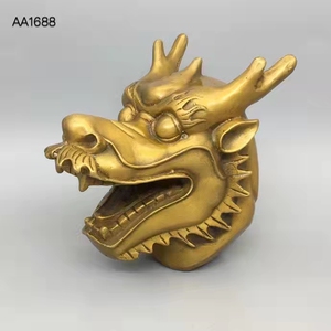 纯铜龙头摆件黄铜龙头十二生肖龙首圆明园龙首大号龙头居家装饰品