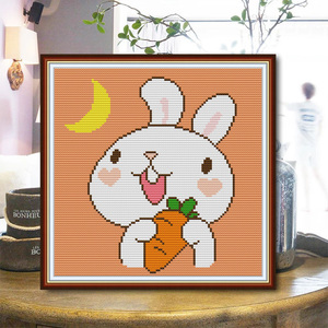 生肖虎十字绣兔2022新款可爱卡通初学新手手工刺绣简单绣线绣小件