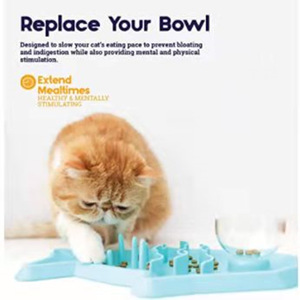 宠物防噎慢食碗跨境Replace your Bow猫l猫咪狗狗通用喂食器鱼型
