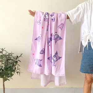 出口日本 JIAN标库洛米全棉紫色大浴巾 超大尺寸 沙滩巾