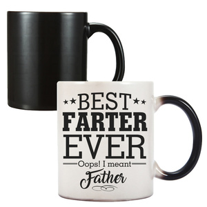 Fathers父亲节Day陶瓷咖啡马克杯水杯DAD感温变色杯子Daddy胡子