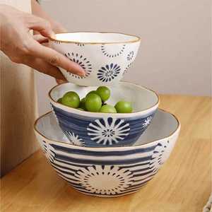 千顺陶瓷日式碗碟套装家用碗盘乔迁餐具轻奢釉下彩米饭汤碗面碗