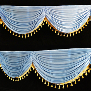 婚庆背景纱幔帘头幔头展厅酒店舞台楼梯扶手装饰窗帘头幔头帘