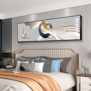 卧室床头装饰画现代简约主卧房间背景墙温馨壁画宾馆酒店轻奢挂画