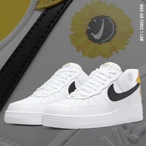 hunter运动汇 nike air force 1 空军白黑黄 笑脸小花 dm0118-100