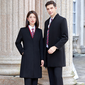 工作服大衣女冬农行建行邮储银行毛呢外套光大行服呢子职业装冬季