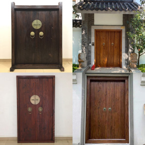 00tb_593857淘宝中式大门庭院木门老榆木门楼实木大门对开复古进户