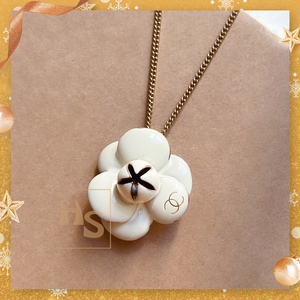 香奈儿chanel白色山茶花项链中古款02年正品二手保真回流气质百搭