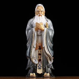 孔子摆件 纯铜孔子像 雕像供奉儒家先师始祖 一代宗师孔夫子人物
