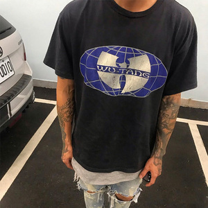 高街复古vintage武当派wu-tang clan 摇滚乐队嘻哈宽松vtg短袖t恤