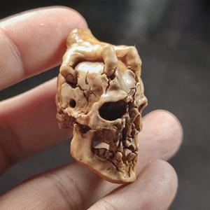 骷髅三通佛头背云顶珠鹿角文玩手串配饰菩提星月金刚炫骨雕刻