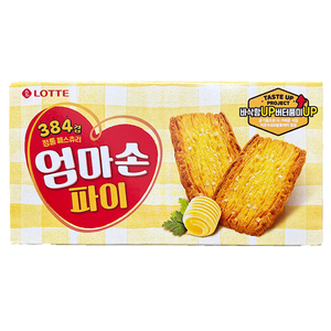 韩国进口乐天妈妈手派饼干127g黄油千层酥香零食