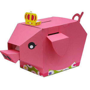 儿童手工折纸diy拼装立体3d纸质模型玩具制作小猪存钱罐摆件摆设