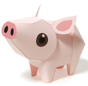 儿童手工折纸diy拼装立体3d纸质模型 卡通动物 猪 小猪 手工制作