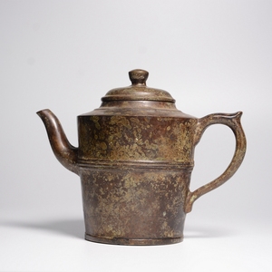 古玩真品古董收藏品老物件老铜器海外回流清代铜茶具茶壶铜壶包老
