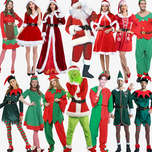 圣诞节服装圣诞老人老爷爷绿毛格林奇圣演出衣服男女士成人装扮服