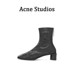 正品代购 Acne Studios 羊皮靴拉链方跟袜靴短筒靴方头短靴时装靴