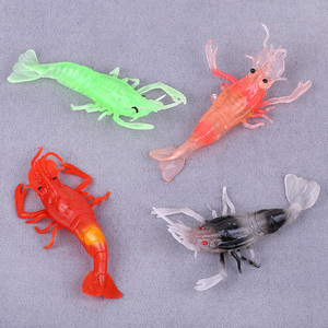 软胶透明仿真水虾假虾模型道具儿童认知玩具基围对青草虾装饰道具