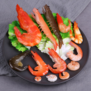 仿真虾模型虾仁假基围虾熟虾生虾海鲜食物品菜品拍摄摆放展示道具